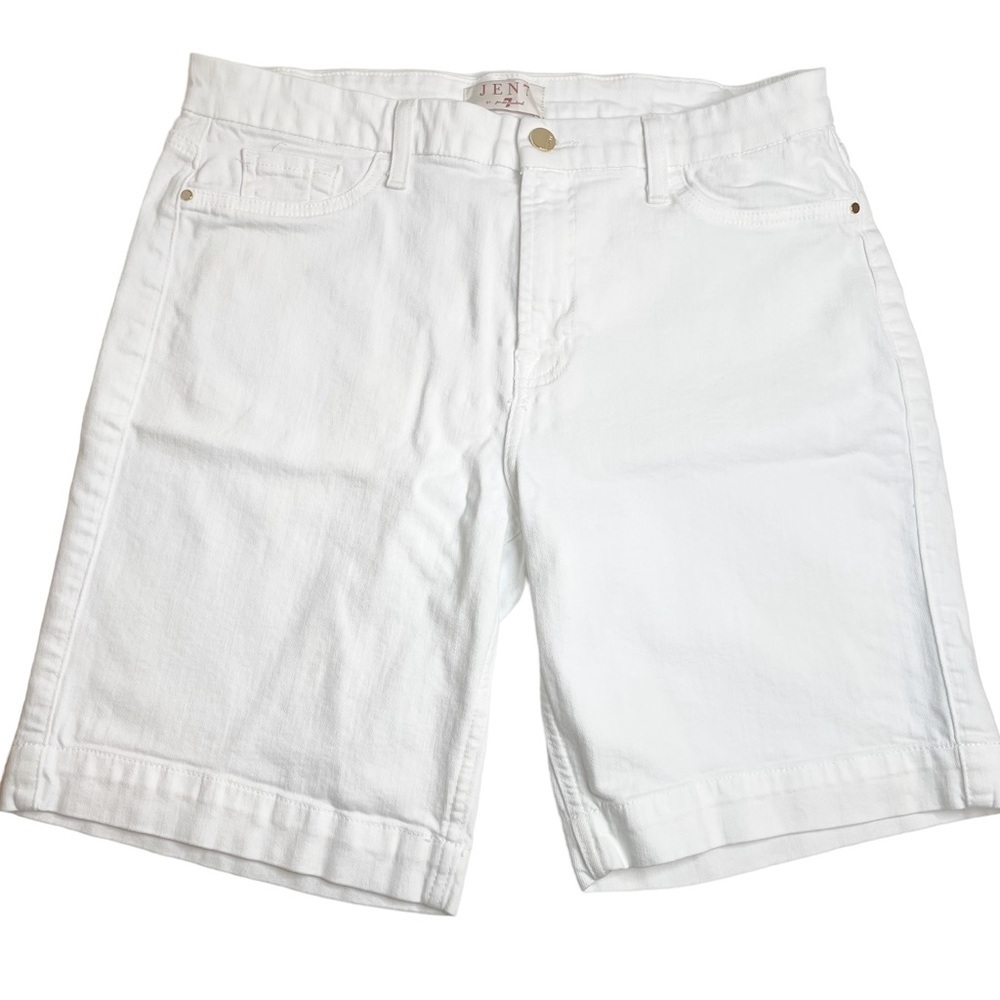 Jen7 7 For All Mankind White Denim Bermuda Shorts 12